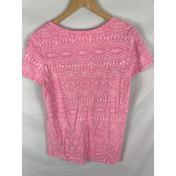 Fresh Produce Light Pink Ocean Beach Print Hi Lo Tshirt Size Medium - Picture 5 of 5